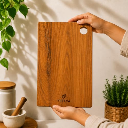Image of Chopping & Cutting Board for Kitchen,Bacteria Resistant Cutting Board Plywood | Odour-Free 30x20x1.5 cm Thick Board for Fruits, Meat, Cheese & Kitchen Food Preparation