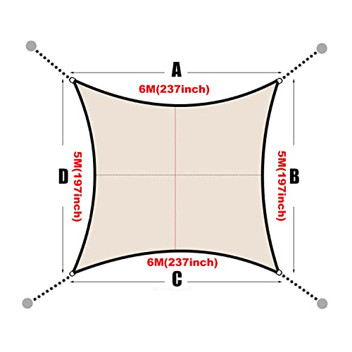 Voile d'ombrage rectangle protégeant de la chaleur et de la pluie - 8