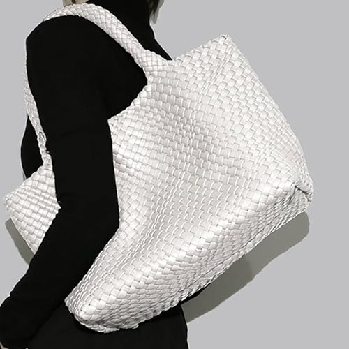 DAILANDO Fashion Woven Tote Bag for Women, Large Capacity Designer Shoulder Weave Hobo Purse
