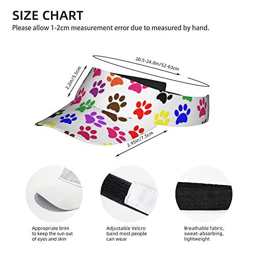 Colorful Paw Prints Sports Sun Visor Hats Twill Ball Adjustable Sun Caps For Men Women #TOP4
