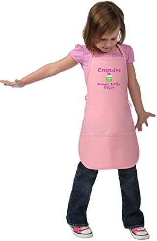 Miniatura 3 de THE APRONPLACE Delantal bordado personalizado Sweet Little Baker con nombre para niños, tallas para niños pequeños y niños, muy lindo, gran regalo