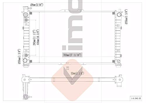 Klimoto Radiator | Fits Kia Sedona 2002-2005 3.5L V6 | Replaces 0K52Y15200-Ss 0K52Y15200C #TOP5