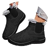Botas de Invierno para Mujer, Botas de Nieve Chelsea Cómodas y Cálidas con Forro de Peluche, Botas Cortas de Mujer con Material Resistente al Agua Antideslizante, Ideal para el Frío y la Nieve