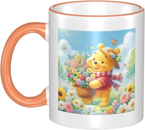 男女贈り物ク マのプーさん 耐熱カップ セラミック ティーカップ 陶器 マグ マグカップ コーヒーカップ かわいい セラミック おしゃれコップ かわいい 景品 マグ 贈答品 Orange