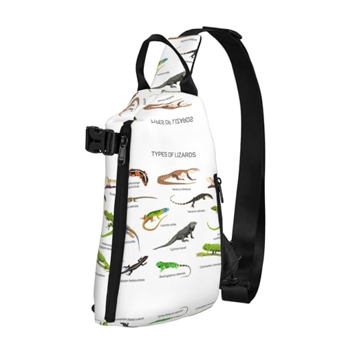 Sac à dos à bandoulière contre le mal de dos léger et logeable motif lézard