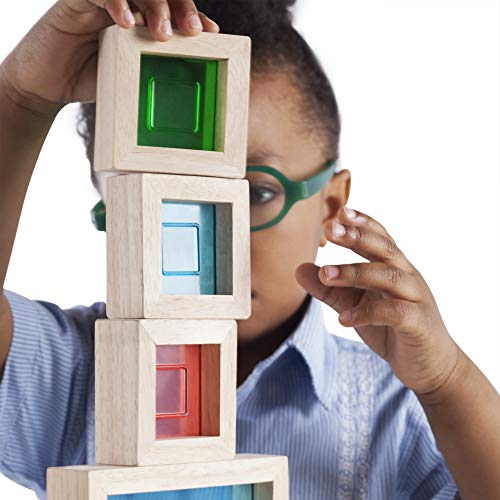 Guidecraft Rainbow Blocks Set - 10 Pcs. Kids Learning & Educational Toys, Stacking Blocks #TOP2