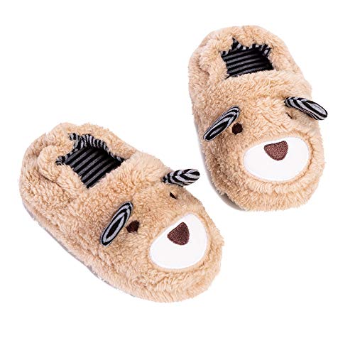 Csfry Toddler Boys Slippers Cartoon Cute Animals Plush Warm