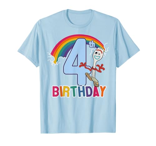 T-shirt Disney Pixar Toy Story 4 Forky 4th Rainbow Birthday pour fillette et garçon
