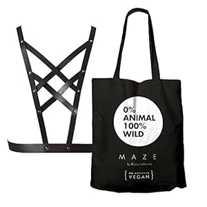 Bijoux Indiscrets – MAZE – Cross Cleavage Harness Black – 100% Adjustable – Made from Recycled Materials – Dual Purpose…