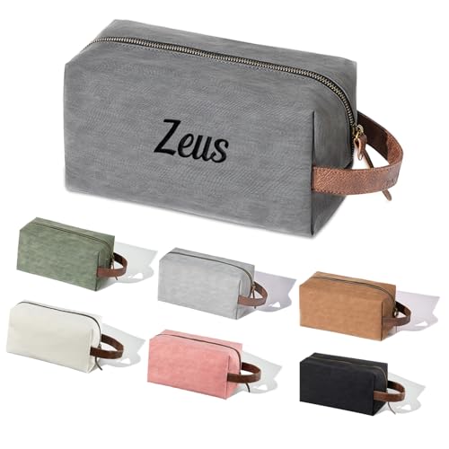 Ulico Personalized Toiletry Bag with Embroidery Name, Custom Large PU Travel Organizer for Men Women,Gift Ideal for Anniversary, Groomsmen, Wedding Day