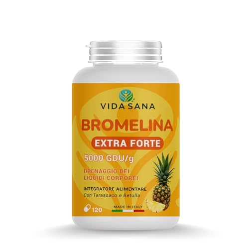 120 Cps Bromelina Extra forte 5000 gdu/g DIURETICO Anticellulite alta titolazione drenante naturale...