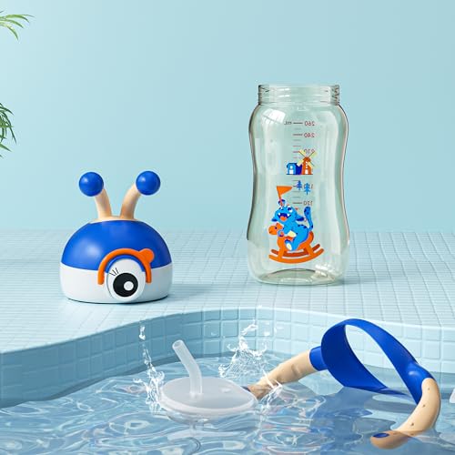 YOHKOH Garrafa de água infantil para escola, copo infantil reutilizável de 250 ml com canudo, garraf