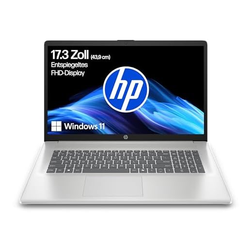 HP Laptop mit 17,3" FHD Display, Intel Core i7-1355U, 16 GB DDR4 RAM, 1 TB SSD, Intel Iris Grafik, Windows 11, QWERTZ, Silber inkl. 25 GB Dropbox-Speicher für 12 Monate