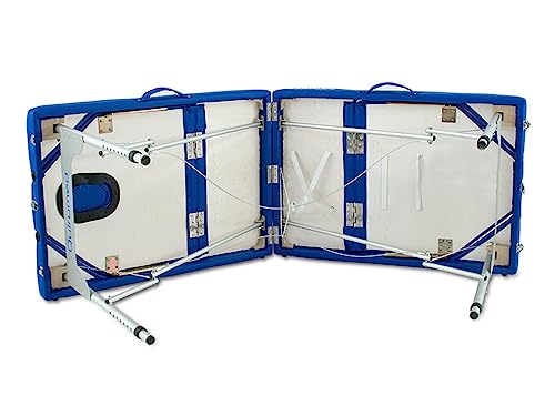 QUIRUMED Klapptrage, mit doppelt klappbarer Rückenlehne, Aluminium, Kunstleder, Farbe Orange, 186 x 66 cm, tragbar, Abnehmbarer Kopf, Gesichtsloch, höhenverstellbar, bis zu 150 kg