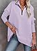 Dokotoo Womens Oversized Half Zip Pullover Sweatshirts for Women Long Sleeve Shirts Tops Y2k Fall Comfy Loose Jackets Sweaters Clothes 2026 Trendy Outfits Purple Mdeium