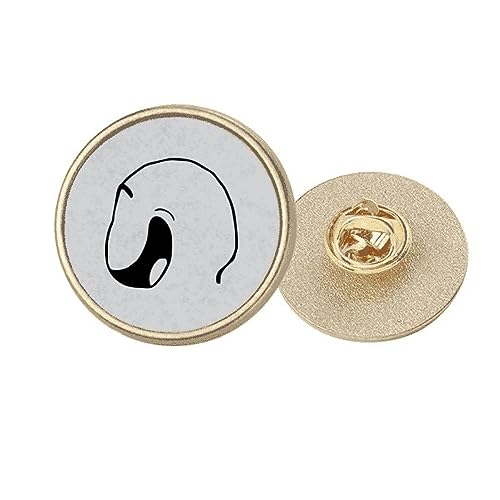 Broche ronde en métal doré de qualité supérieure avec visage artistique