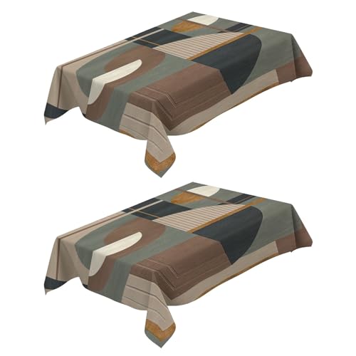 Nappe de table rectangulaire 140x140 cm lot de 2 design géométrie