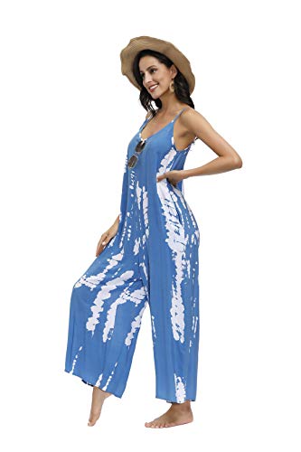 Image of BUENOS NINOS Women's V Neck Floral Maxi Dress Boho Printed Adjustable Spaghetti Strap Ethnic Beach Long Dress with Pockets