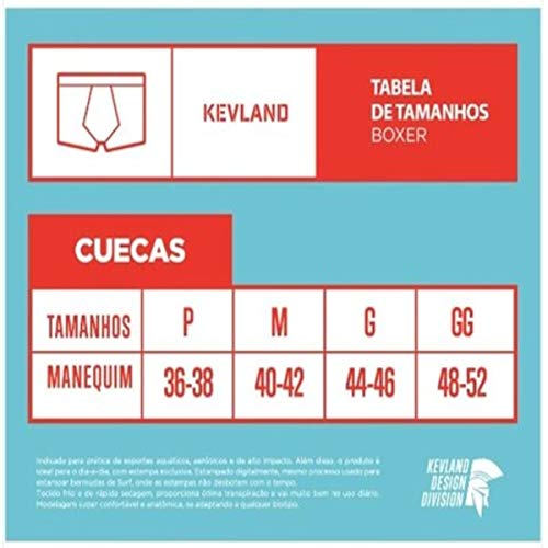 Cueca Boxer Kevland Microfibra Preta elástico Dourado (1, G)