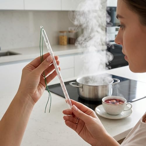 Miniatura 9 de Lantelme Termómetro De Té De Cristal, 24 Cm, Con Cordón, Control De Temperatura De -10 C A 110 C, Termómetro Analógico Para Té, Agua De Té, Tetera Y Conservas, Preparación De Alimentos