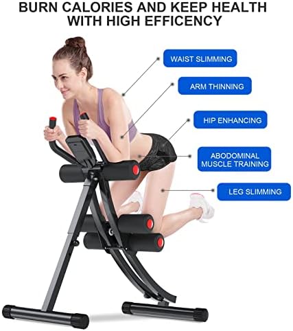 COSTWELL Ab Machine Abs Workout Equipment For Strength Training,Adjustable Ab Exercise Equipment For Stomach Workout,Foldable Core Abdominal Waist Trainer For Home Gym With Two Resistance Bands