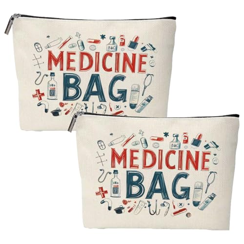 HuaaxtLang 2Pcs Travel Medicine Bag Medication Bag for Travel Portable Medicine Storage for Women Men
