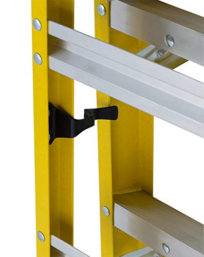 Louisville Ladder 8 ft FXS1408HD 2-in-1 Duty Rating Shelf Fiberglass Cross Step Ladder 375 lb Type IAA, 8', Yellow