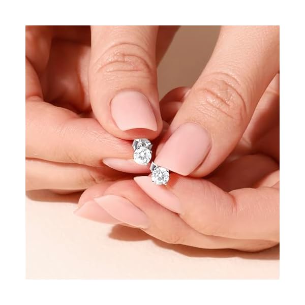 14K Yellow/White Gold Stud Earrings With 1-2 Carat Lab Grown Diamond, IGI Certified LAB GROWN Diamond Earrings 4 Prong Push Back (E-F Color, VVS-VS), Stud Earrings For Women, Fine Jewelry - Image 6