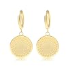 Made by Nami Set Ohrringe Gold Hängend mit Mandala Anhänger Ohrringe Set aus Chirugischem Edelstahl Boho Schmuck Damen Hypoallergen Wasserfester Schmuck Sommer