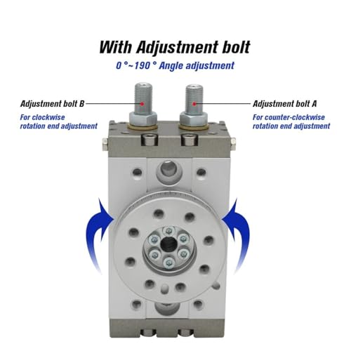 Vérin pneumatique MSQB50A à angle réglable 0-190° avec table oscillante stable