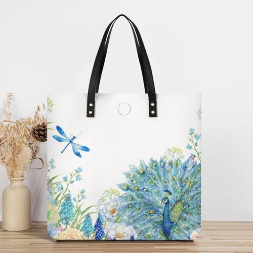 Sac à main libellule paon grand format 39x39cm ultra polyvalent