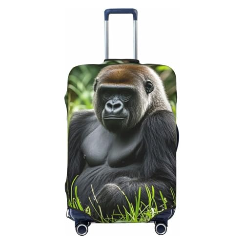 SMAZDFXX Fundas de Equipaje con diseño de Gorila en la Hierba, elásticas, Antipolvo y antiarañazos, Gruesas, Lavables, para Maletas Extra Grandes.