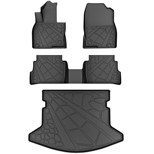 KARPAL Floor Mats for 2017-2025 Mazda CX-5 (Not fit 2026) All Weather TPE Custom Fit Floor Liners Car Mats Accessories 1st & 2nd Row & Cargo Liner