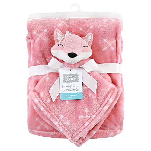 Image of Hudson Baby Unisex Baby Plush Blanket with Security Blanket, Fox, One Size