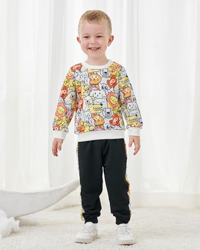 Renotemy Toddler Baby Boy Clothes Winter Infant Boy Outfits Sweatsuit Pants Set Little Boys Clothing 12 Month To 5T2