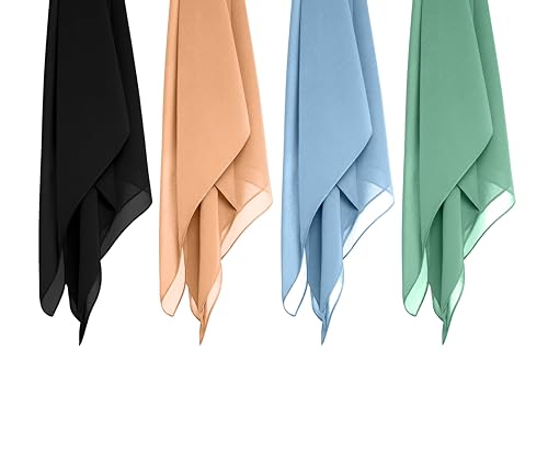 Image of Premium Georgette Hijab for Girls & Women | Lightweight and Breathable | Combo Pack of 4 | 180 cm x 70 cm