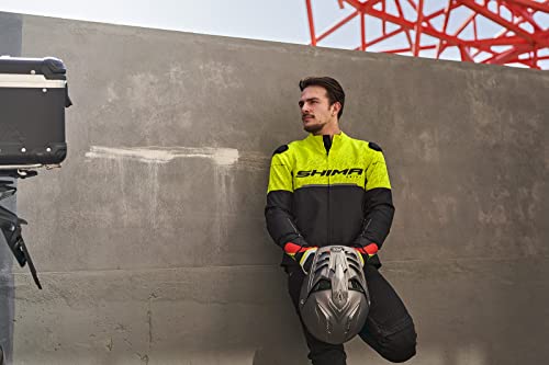 Shima Drift Motorbike Jacket For Men - Lightweight Breathable Summer Mesh Mens City Biker Jacket With Ce Back Shoulder Elbow Armor Pads Width Adjustment (Fluo, S) #TOP7