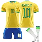 Trikot für Kinder, Fussball Jersey Football Trikots, Fußballtrikot für Kinder, Nr.10 Jersey Fußballtrikot mit Socken für Erwachsene und Kinder