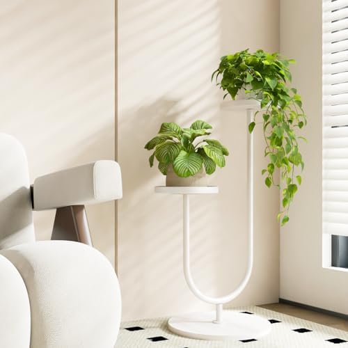 Bamworld White Plant Stand for Indoor Plants Tall Planter Stand f...