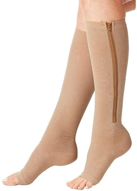 Maternity Compression Socks for Pregnant Women, Medical Compression Stockings for Swollen Legs, Travel Support Stocking, Calf Compression, Open Toe Design, L/XL (1-PAIR )-image-41