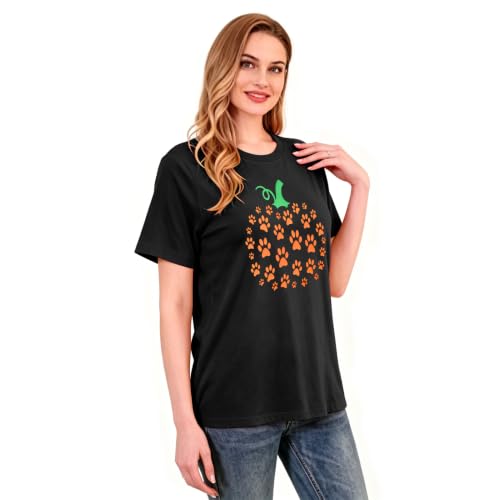 Halloween Pumpkin Shirt Women Graphic Tee Fall Casual Shirt - image 5