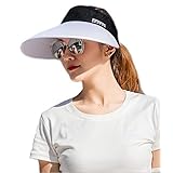 [ネクストグランツ] サンバイザー レディース UV カット 自転車 春 夏 紫外線カット サンバイザー 雨具 自転車通勤 ガーデニング 散歩 梅雨 雨の日 UVカット帽子 つば広 可動式 フェイスカバー ゴルフ スポーツ アウトドア 顔が濡れない 雨具(ホワイト×ブラック)