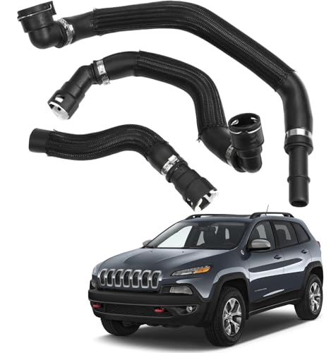FASTCHE Heater Hose Kit Compatible with 2014-2018 Jeep Cherokee 2.4L,2015-2017 Chrysler 200 2.4L Replaces 68199254AB 68199254AA 68104972AA 52014624AA 68192082AA Heater Hose Connector