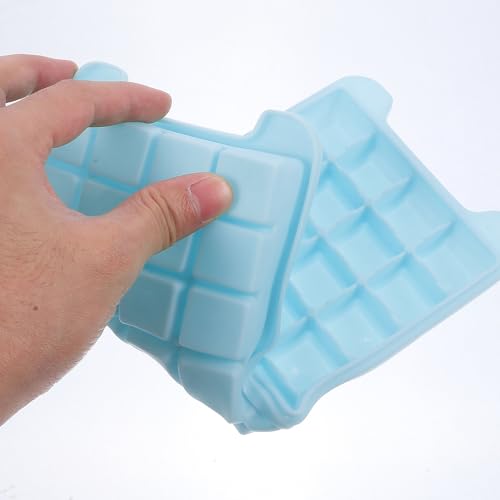 Molde para cubitos de hielo de silicona azul 3 piezas miniatura 4