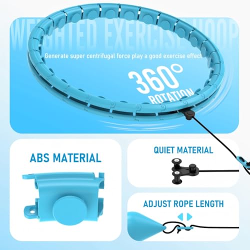 JKSHMYT Infinity Weighted Hula Exercise Hoop, for Adults Women Weight Loss Plus Size, 26/30 Detachable Links