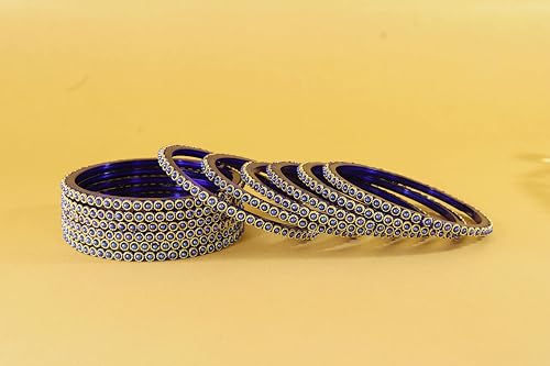 Image of NMII Glass Golden Beads & Pearls Moti Work Designer Bangles Set For Women & Girls | Kanch ki Chudi Set | Girl's Bangles Bracelet | Glass Bangles | Daily, Wedding, Party, Fashion Jewellery- Set of 12