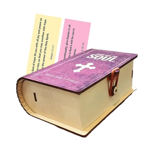 Biblia Biblia Box - sAlmacenamiento De Tarjetas De Verso Bíblicos Inspirador | Inspiración Diaria Escritura Accesorios De Oración Caso De Organización Para Padre Su Hombre Dad Mujeres Him Madre