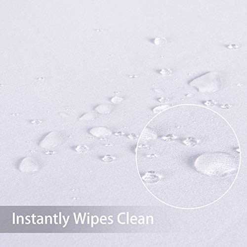 Image of Obstal 210GSM Round Table Cloth, White, 70 Inch Diameter | Water Resistance Microfiber Tablecloth, Decorative Fabric Circular Table Cover for Outdoor and Indoor Use