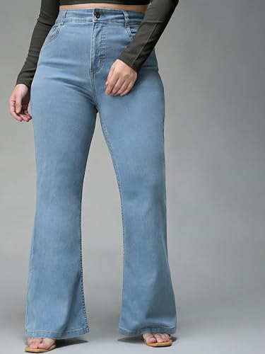 Image of Miss Chase A+ Women's Bootcut High Rise Regular Length Stretchable Denim Jeans