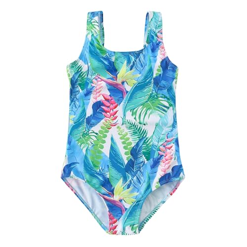 Image of Toddler Swimsuit Girl One Piece Rash Guard Tankini Bathing Suit Little Girls Sleeveless Quick Dry Swimwear 4-8 Years